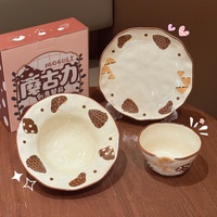 Service de vaisselle en porcelaine Lelyi Creative Cute Mushroom, assiettes et plats pour mariage, écologiques