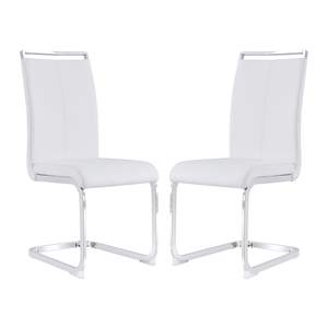 كراسي طعام بيضاء عالية الجودة بتصميم اسكندنافي بارتفاع المنضدة كراسي حديثة من الجلد مع مقاعد عشاء بظهر مرتفع - Product Image 1