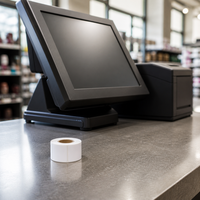 Rouleau d'étiquettes autocollantes thermiques directes 50x30mm vierges pour les magasins de détail, les supermarchés, les étiquettes de prix, l'étiquetage des produits SKU