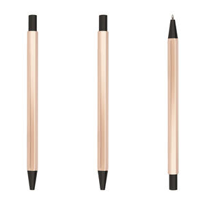 Minimally Designed Hexagonal Metal Ballpoint <b>Pen</b> with No <b>Pen</b> Clip 1.0mm Tip Black Ink-Novelty <b>Gift</b> <b>Pen</b> - Product Image 2