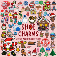 Nouvel arrivage de breloques de décoration de Noël personnalisées de créateur Accessoires de breloques en caoutchouc PVC Ornements de chaussures Charme Boucles de chaussures du Père Noël Clip Bulk