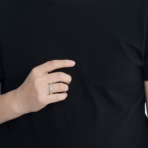 Hip Hop Two Tone <b>Cross</b> <b>Ring</b> T Square Zircon Shiny Time <b>Ring</b> Hip Hop <b>Ring</b> - Product Image 4