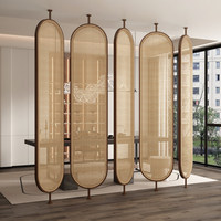 Paravent Rotatif en Bois Massif et Rotin, Design Minimaliste Moderne de Style Japonais, Artisanat en Bois Fait sur Mesure pour Salon