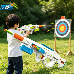 JAYHOL <span class=keywords><strong>Pistolet</strong></span> <span class=keywords><strong>à</strong></span> balles souples manuel <span class=keywords><strong>à</strong></span> alimentation par ceinture, mitrailleuse jouet avec chaîne de munitions, lanceur de fléchettes en mousse EVA, jouet de tir pour enfants - Product Image 2