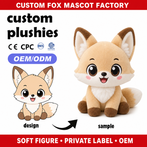 Peluche personnalisée renard rouge, figurine renard, animal de la forêt en peluche, poupée douce, conception OEM ODM - Product Image 1