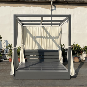 Lit <span class=keywords><strong>de</strong></span> soleil double <span class=keywords><strong>de</strong></span> luxe en aluminium, nouveau style, grand lit <span class=keywords><strong>de</strong></span> plage avec auvent pour <span class=keywords><strong>piscine</strong></span> et jardin - Product Image 3
