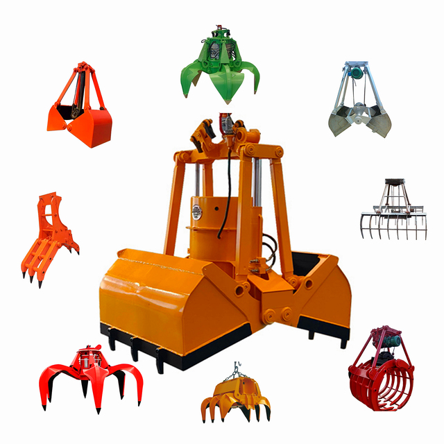 New Design Grapple Clamshell Wireless Hydraulic Crane Grab a Wire Rope Double Flap Powdery Material Lifter Grab