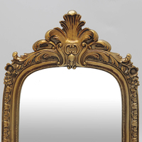 Miroir de table vintage en résine dorée de style rétro européen, miroir arqué, cadeau, miroir de princesse, usage quotidien