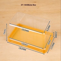 Boîte à pain en plastique jetable pour usage alimentaire, boîte d'emballage pour pain grillé, gâteau, rouleau, base rectangulaire dorée avec couvercle transparent
