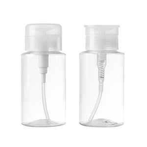 Travel Sized Round Pump Bottle Transparent <b>Plastic</b> For Nail Polish Remover Makeup <b>Cleaner</b> Serum Storage Refillable With Flip Cap - Product Image 5