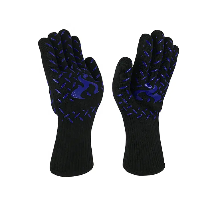 Gujia New product ideas fashion protect black bbq grilling heat resistant gloves