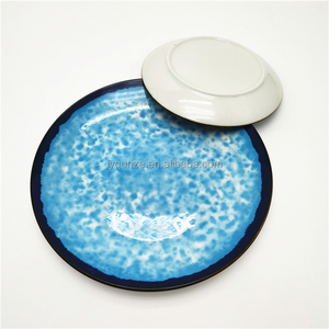 Ensemble <span class=keywords><strong>complet</strong></span> de <span class=keywords><strong>vaisselle</strong></span> en <span class=keywords><strong>porcelaine</strong></span> de 18 pièces pour la cuisine ensemble d'assiettes en céramique à motif de surface de mer bleue - Product Image 2