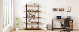 Grande Scaffale Rustico <span class=keywords><strong>in</strong></span> <span class=keywords><strong>Legno</strong></span> Massello di Cedro, Libreria Alta o Espositore <span class=keywords><strong>in</strong></span> Stile Vintage Industriale Moderno - Product Image 4