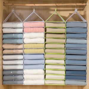 Hanging <b>Wardrobe</b> Clothing Storage Bag Jeans Shirt Storage Rack Hanging Closet Storage Bag Foldable Clothes Organizer - Product Image 2