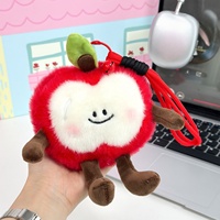 Porte-clés mini-poupée en peluche de la série Fruits Mignons : Orange, Pomme, Pastèque – Pendentif rembourré pour voiture, sac, breloque, jouet de poche mignon, cadeau