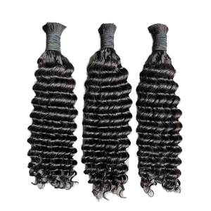 印度洋水波人发7A未加工散装无缠结松散深卷曲雷米发毛机双纬纱100克束 - Product Image 5