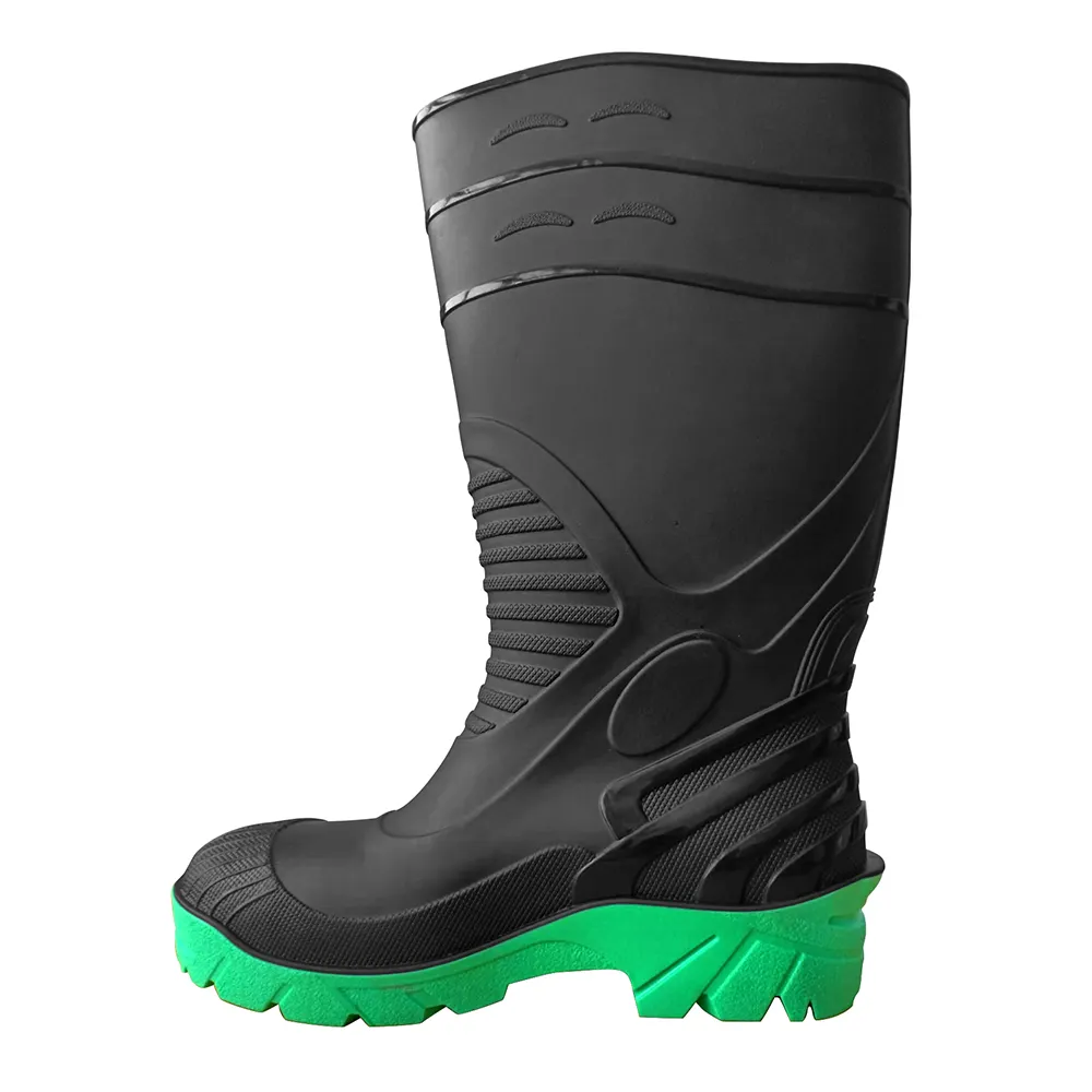 Bottes de pluie antidérapantes en PVC Wellington Safety Gumboots de travail industriel pour hommes