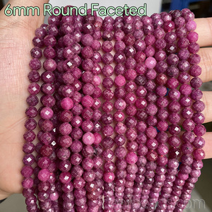 Perles de rubis naturelles taillées à facettes en vrac <span class=keywords><strong>pour</strong></span> la fabrication de <span class=keywords><strong>bijoux</strong></span> DIY 2mm 3mm 4mm 6mm - Product Image 5