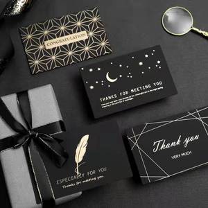 Commercio all'ingrosso Di Lusso Black Stagnola di Oro di Carta Regalo di Compleanno di Affari Biglietto di Ringraziamento - Product Image 1
