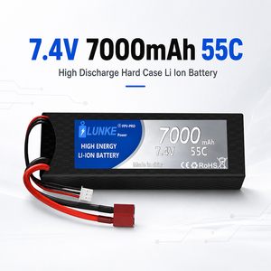 2S 7.4V 7000mAh 55C Lipo Pil Kutusu Sert Kılıf T Deans EC5 Konnektörü RC Araba Uçak FPV Kamyon SCX10 102535 İçin - Product Image 1