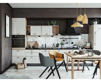 Armoires de cuisine modernes de luxe en mélamine solides et faciles à nettoyer, utilisées gratuitement à bas prix