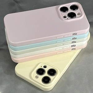 Funda de teléfono de TPU suave con todo incluido para Apple 13Pro 15 16Promax XS 11 14 13 Niche Macaron Color sólido funda móvil para <span class=keywords><strong>iPhone</strong></span> - Product Image 1