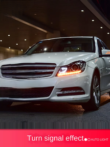 ชุดไฟหน้า LED สำหรับรถยนต์ C-Class W204 ปี 11-14 แบบ Low-Profile  ดัดแปลงเป็นแบบ High-Profile พร้อมไฟ Daytime Running Lights 12V ของใหม่ - Product Image 2