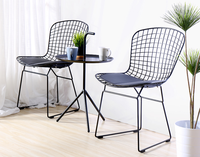 Chaise rétro en fil métallique, style industriel, en fer forgé, chaise de salle à manger en métal doré et noir, chaise en maille métallique pour intérieur