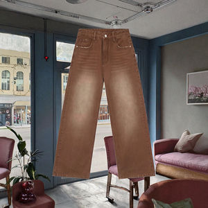 Jeans de Mezclilla Desgastados |   Pantalones Casuales de Pierna Ancha, Estilo Vintage, Coloridos, Rectos, Holgados, Lavados, Desgastados, para Hombre y Mujer - Product Image 3