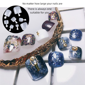 550 faux ongles d'orteils transparents, couleur naturelle, courts, à couverture complète, pour pédicure - Product Image 6