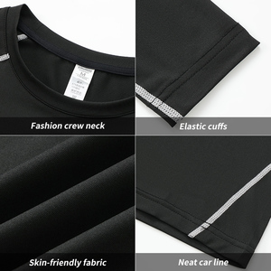 Set pakaian olahraga anak laki-laki, setelan lari cepat kering atas dan bawah <span class=keywords><strong>3</strong></span> potong, setelan olahraga Gym untuk anak-anak - Product Image 2