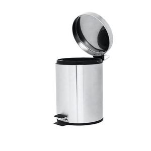 Poubelle ronde en métal Maxfree, poubelle en acier inoxydable avec couvercle et pédale, poubelles pour la cuisine, le rangement à domicile - Product Image 5