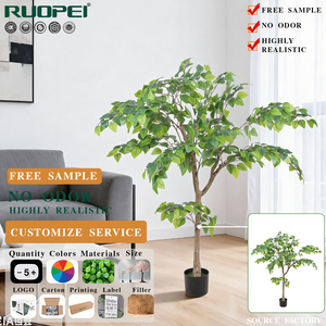 RUOPEI Arbre artificiel Pothos à feuilles en cœur, Ficus ignifuge, écologique, résistant aux UV, sans odeur, verdure pour intérieur, maison, bureau - Product Image 1
