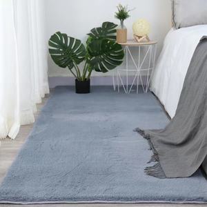 <span class=keywords><strong>Tapis</strong></span> d'intérieur en fausse fourrure de lapin, fabrication mécanique, doux, pelucheux, lavable, antidérapant, à poils fins, pour salon, chambre à coucher, vente chaude - Product Image 4