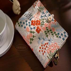 Quaderno a Fogli Mobili A5/A6 in Tessuto Fresco di Cotone e Lino con Ricamo, Rilegatura a Spirale, per <span class=keywords><strong>Letteratura</strong></span> e Arte - Product Image 5