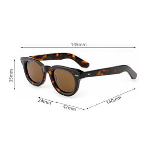 2026年レトロ高級ラグジュアリーグラスアイウェアカスタムロゴ偏光厚手ハンドメイドデザイナーアセテートブランドサングラス女性用 - Product Image 3