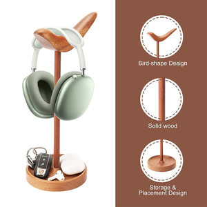 Support multifonctionnel en bois pour écouteurs de bureau Support pour casque de jeu pour <span class=keywords><strong>AirPods</strong></span> MAX Sony Support d'affichage pour casque d'écoute - Product Image 3