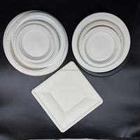 Assiettes jetables en amidon de maïs biodégradable personnalisées pour les accessoires de mariage, assiette à nourriture