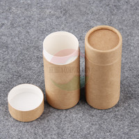 Cylindre biodégradable écologique papier kraft déodorant baume à lèvres tube en carton emballage de rouge à lèvres