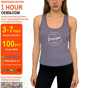 Débardeur court ajusté en coton et élasthanne pour femme, personnalisé avec impression DGT, vente en gros OEM, idéal pour l'été - Product Image 1