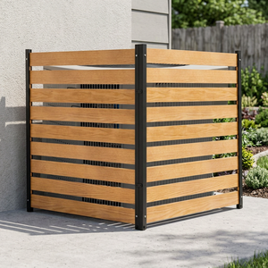 Factory Wholesale Modern Flat Metal Fence Top Ornamental Black Aluminum Security Panels 6X8 Home Security 3D Modeling Powder - Product Image 3