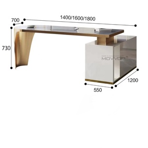 Lusso moderno semplice scrivania estensibile in legno Computer da tavolo in acciaio inox Base per uffici ardesia forniture per <span class=keywords><strong>ufficio</strong></span> - Product Image 4
