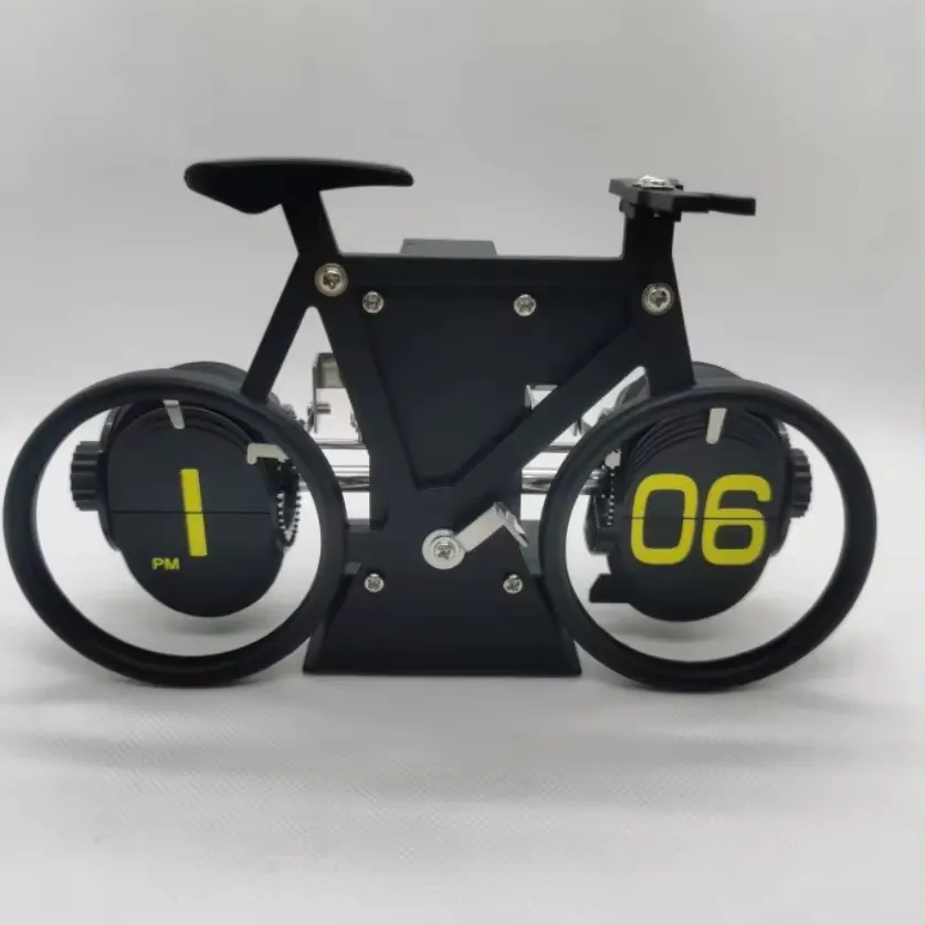 Orologio a Flip digitale retrò a tema bicicletta Auto-Flip scrivania e orologio da tavolo Vintage Design a batteria decorazioni per l'home Office