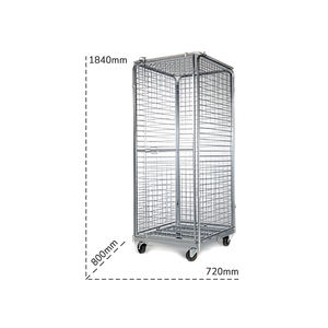 Barbero 720x800x1840mm carro logístico de seguridad de malla metálica con candado - Product Image 2