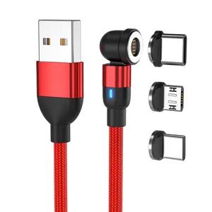 Envío gratuito Venta al por mayor 3 en 1 Conectores Cable USB magnético Cable de carga para Smartphones accesorios USB C cables