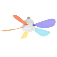 Ventilateur de plafond LED détachable avec télécommande, douille E27, 420 mm 520 mm, pour petite pièce, chambre d'enfant