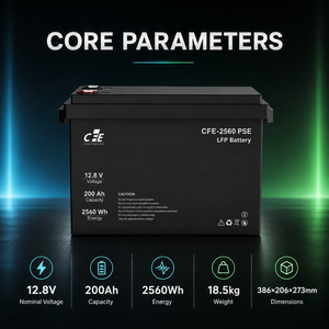 CFE-2560 PSE 12,8V 200Ah LiFePO4 LFP Batterie BMS IP65 3000 Zyklen für <span class=keywords><strong>Sunsynk</strong></span> Wechselrichter Solar Off-Grid Solarsysteme - Product Image 1
