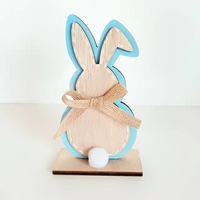 2025 nouveau Pâques en bois artisanat fête scène mise en page maison tridimensionnelle lapin décoration