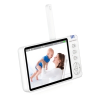 ABM501 Moniteur pour bébé longue portée 5 pouces 720P |   Caméra pour bébé sans fil 2,4 GHz, suivi humain, vision nocturne, audio bidirectionnel, alarme de pleurs