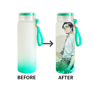 Magazzino USA <span class=keywords><strong>fai</strong></span> <span class=keywords><strong>da</strong></span> <span class=keywords><strong>te</strong></span> 17oz 500ml sublimazione vuota Ombre gradiente bottiglia d'acqua in vetro smerigliato bicchieri per caffè al latte bottiglia per bevande in vetro - Product Image 5